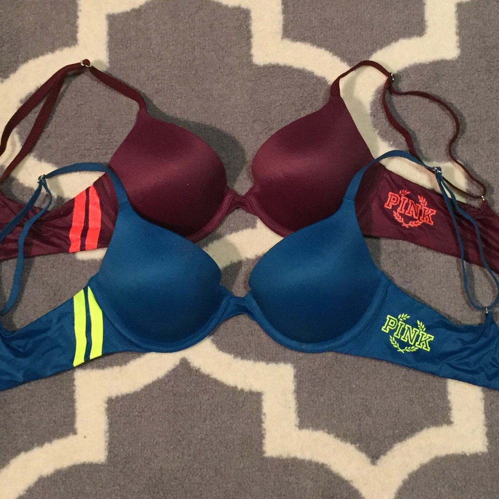 2 Pink bras